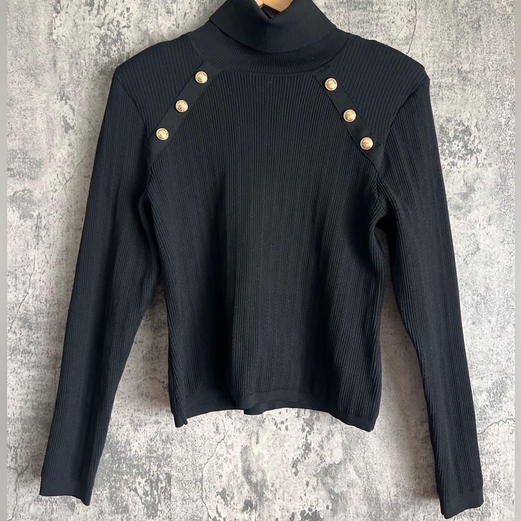 Versace Vibe Turtle Neck Black Long Sleeve Sweater
